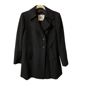 BURBERRY VINTAGE NAVY BLUE HEAVYWEIGHT WOOL COAT